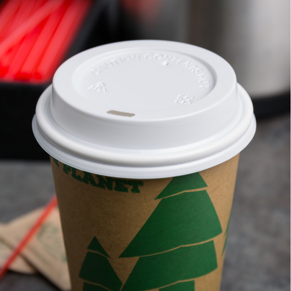 10 oz. to 24 oz. White Hot Paper Cup Lid - (1,000/case)