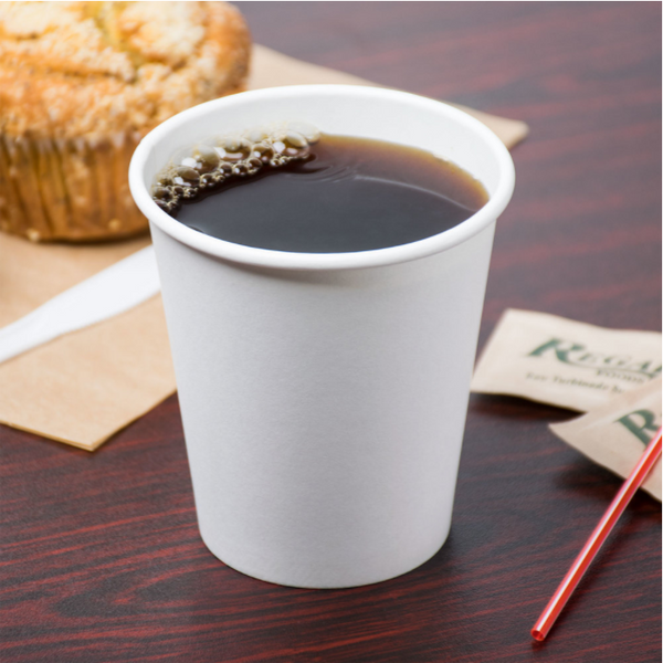 10 oz. White Poly Hot Paper Cup - (1,000/case)