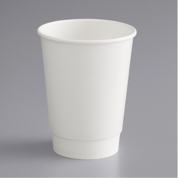 12 oz. White Double Wall Paper Hot Cup - (500/case)