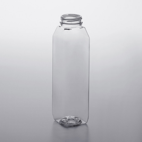 12 oz. Square Bottom Juice Bottle with Lid - (456/case)