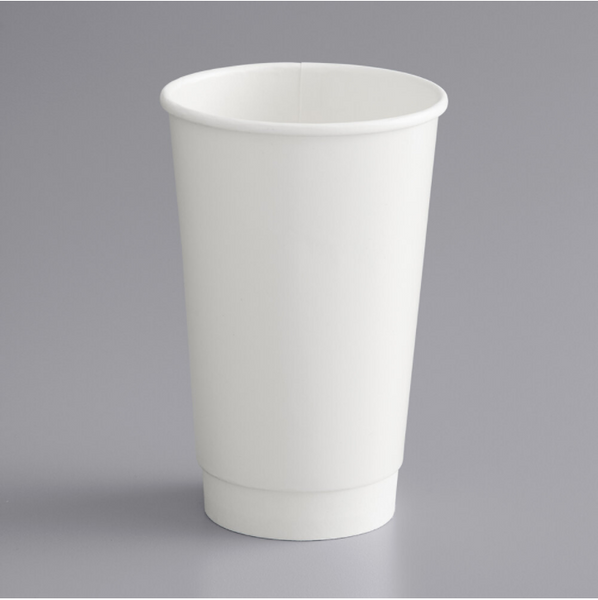 16 oz. White Double Wall Paper Hot Cup - (500/case)