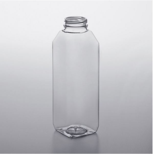 16 oz. Square Bottom Juice Bottle with Lid - (320/case)