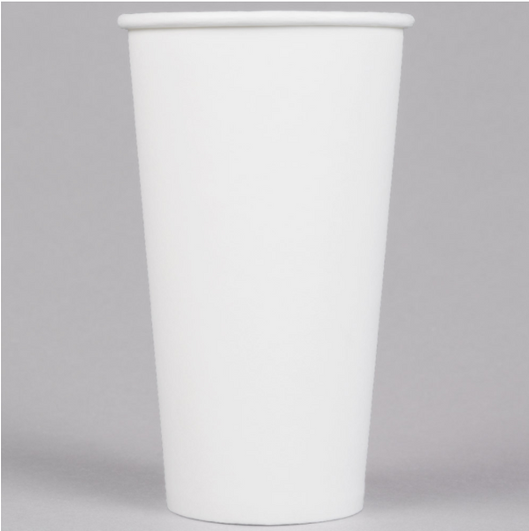 24 oz. White Poly Hot Paper Cup - (600/case)