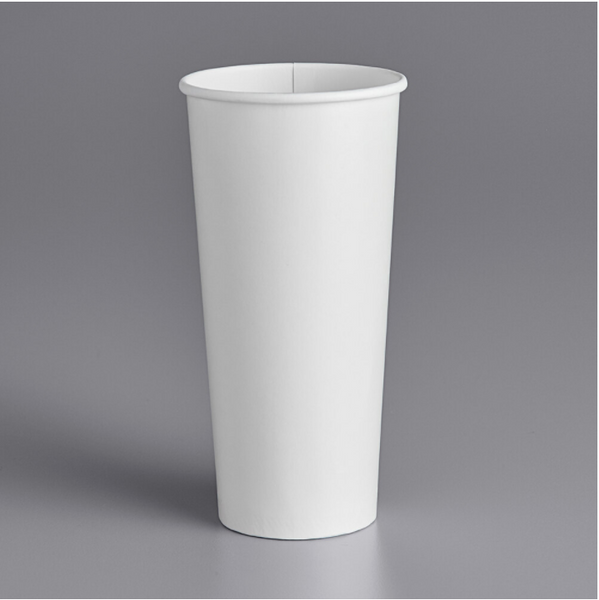22 oz. White Poly Paper Cold Cup - (1,000/case)