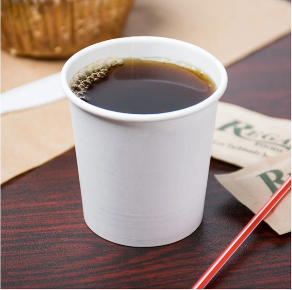 4 oz. White Poly Hot Paper Cup - (1,000/case)