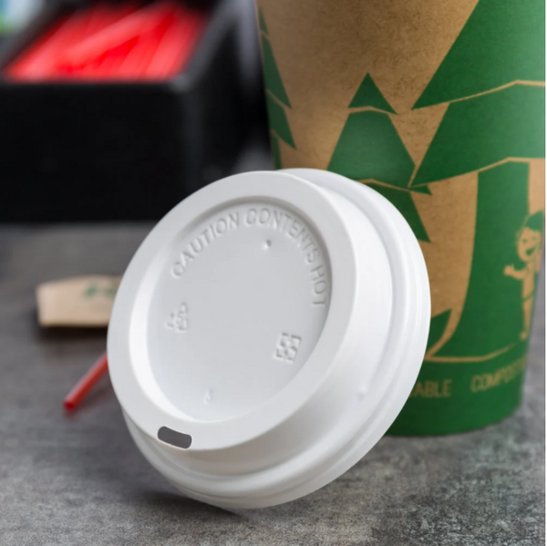 8 oz. White Hot Paper Cup Lid - (1,000/case)