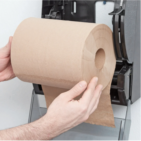 8" Natural Kraft Hardwound Paper Towel, 800 Ft/Roll - (6/case)
