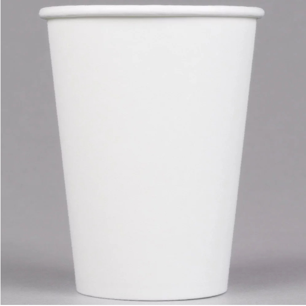 12 oz. White Poly Hot Paper Cup - (1,000/case)