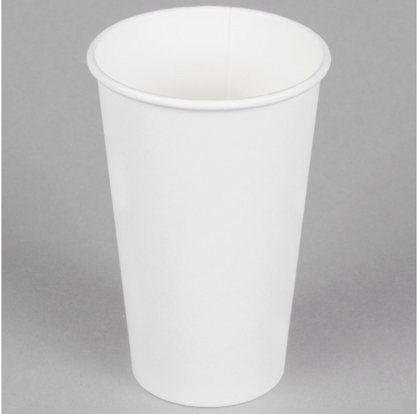 16 oz. White Poly Hot Paper Cup - (1,000/case)