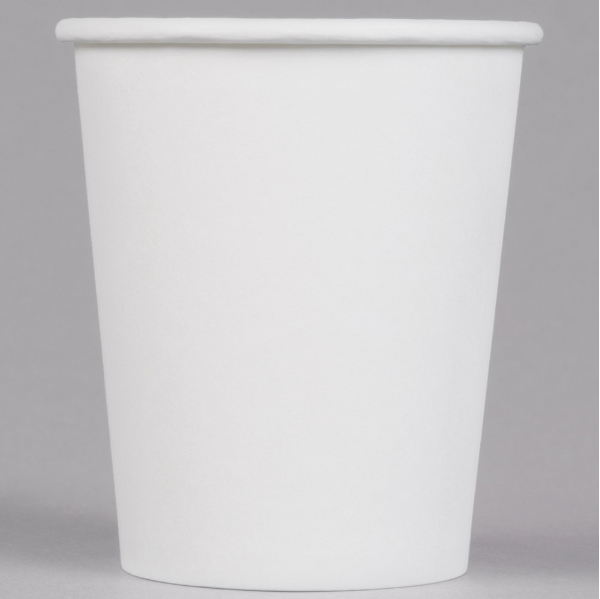 8 oz. White Poly Hot Paper Cup - (1,000/case)